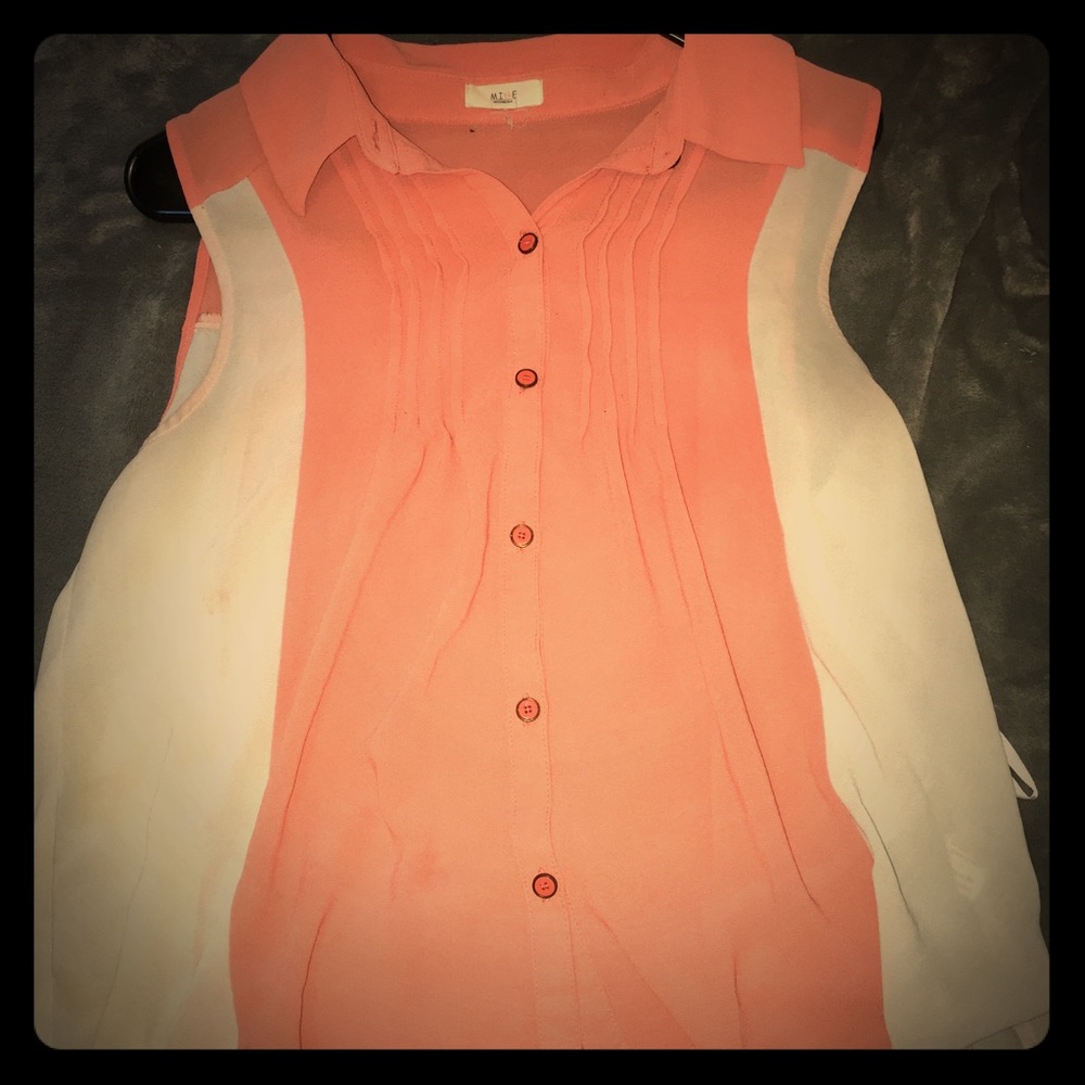 Peach and white blouse